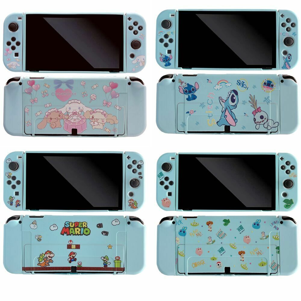 Cute Cartoon Stitch Toy Story case Cover skin For Nintendo Switch oled Tpu  shell
