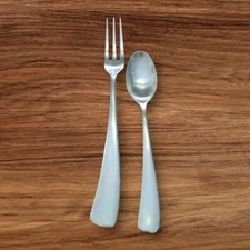 Studio William Larch Satin Dinner Fork 8 1/4  Teaspoon 6 3/8" Stainless Flatware