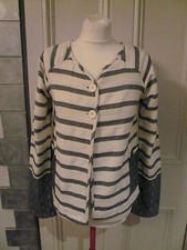 New Clements Ribeiro Jacket 8 Cream / Grey Long Sleeves Simple Elegance