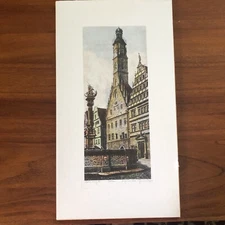 VTG Signed Ernst Geissendorfer/ Rothenburg (Germany) Color Etching