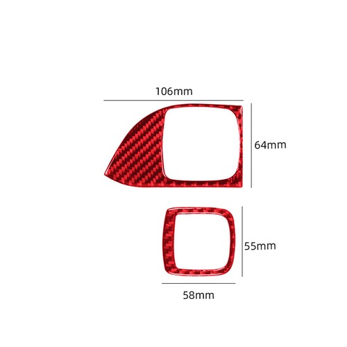 Borde de botón interruptor trasero de fibra de carbono rojo para Porsche Cayenne Sport 2003-10 - Imagen 2 de 9