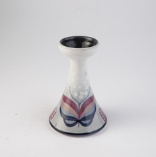 KMK Keramik Vase / Vintage Kerzenständer, Motiv Schmetterling, 80er Jahre