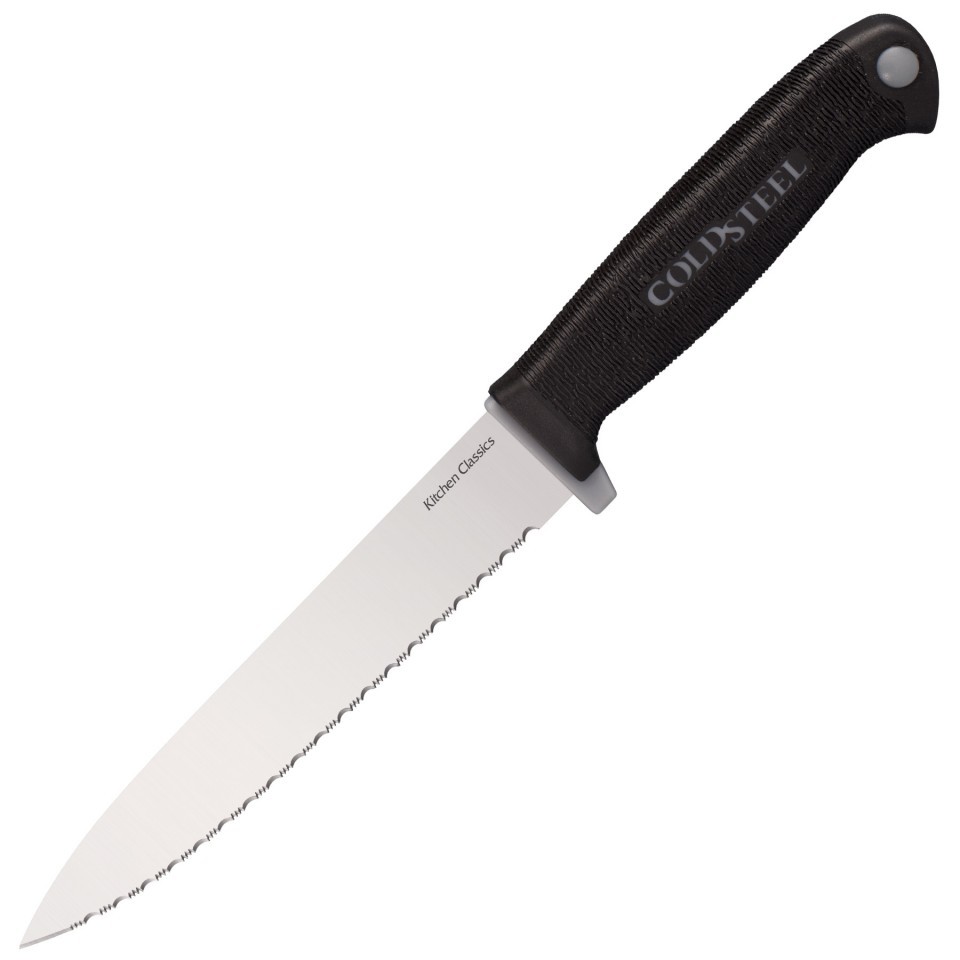 Cold Steel Utility Kitchen Knife 6" 4116 Steel Blade Black Kray-Ex Handle 59KSUZ