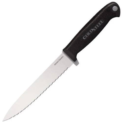 Cold Steel Utility Kitchen Knife 6" 4116 Steel Blade Black Kray-Ex Handle 59KSUZ