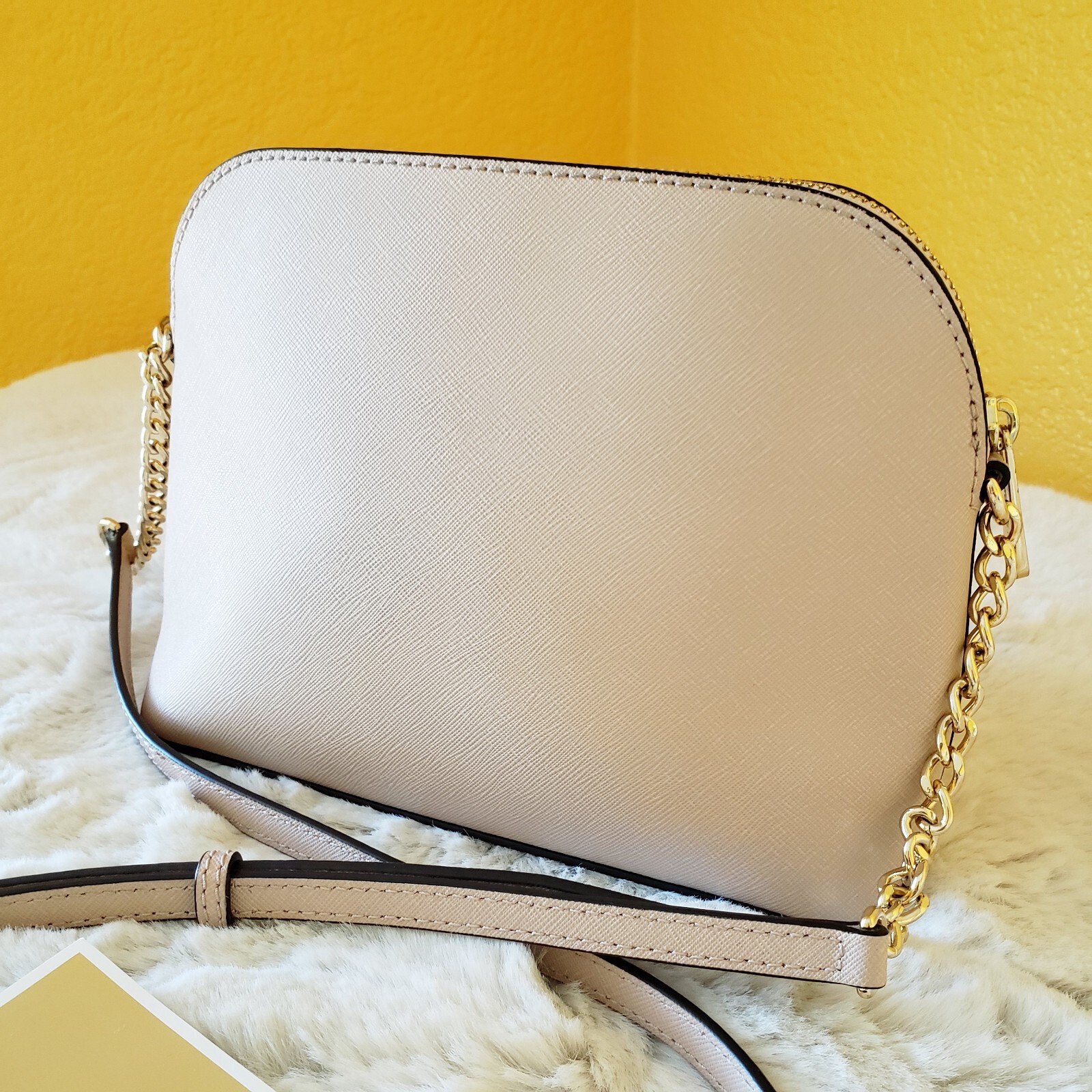 Michael Kors CINDY LG Dome Crossbody Ballet Pink Leather Purse 38S9YCPC3L NWT thumbnail 3