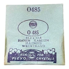 Germanow-Simon Mach (GS) O485 Watch Crystal 23.2x12.8 NOS Part Flexo Hanin