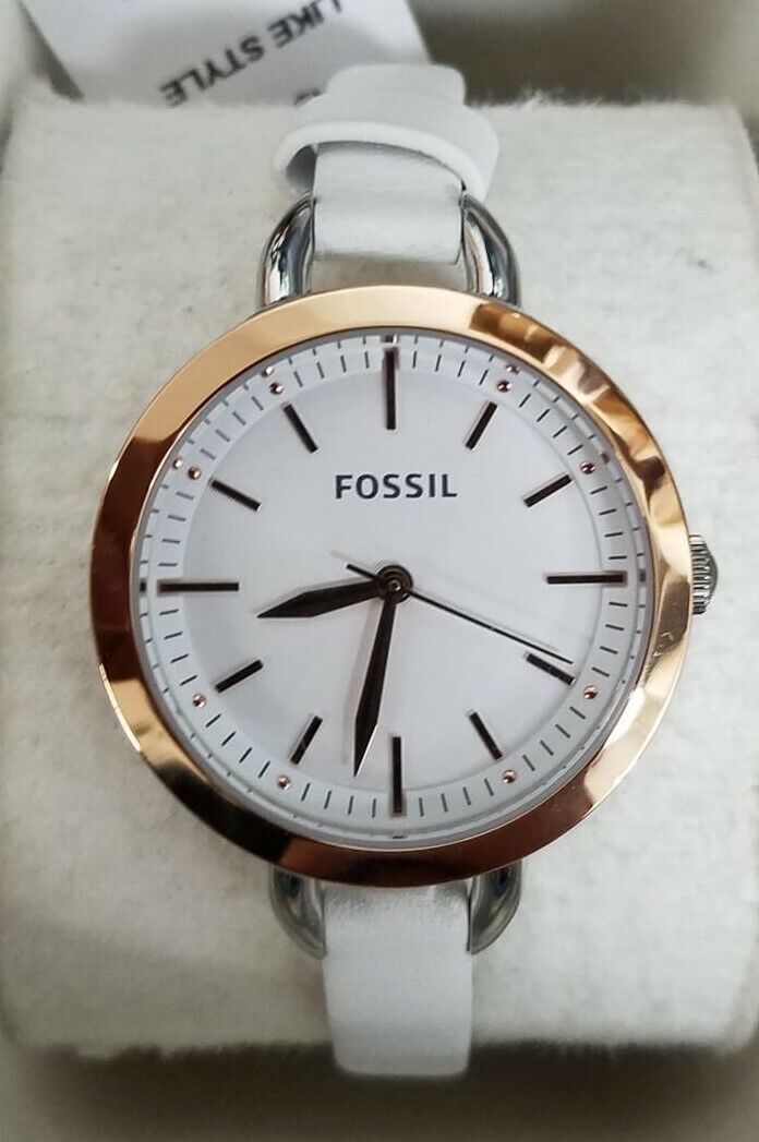 Fossil Classic Minute Three-hand White Leather Watch BQ3328 for 