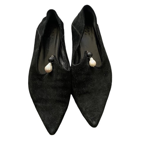 Trademark | Black Suede Pointed Toe Flats
