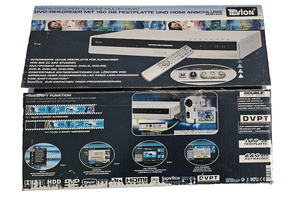 Tevion MD81335 DVD Rekorder HDD 160GB NEU UNBENUTZT 1Jahr Garantie - Bild 3 von 4