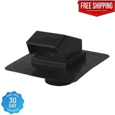 4 In. Black Plastic Roof Cap Vent Premium-quality Plastic Enhanced Durability