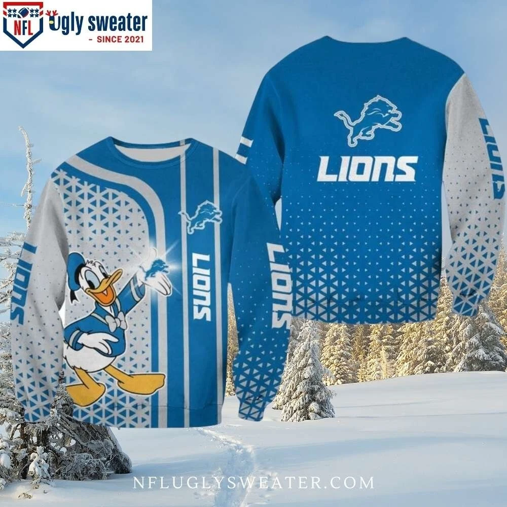 Detroit Lions Ugly Sweater With Unique Donald Graphic