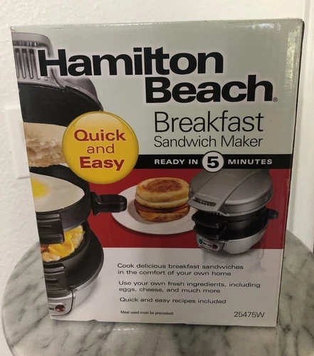 Hamilton Beach 25478 Breakfast Sandwich Maker - Silver & Black  New sealed
