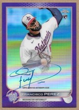 2022 Topps Chrome Francisco Perez 146/250 RC Auto Purple Washington Nationals