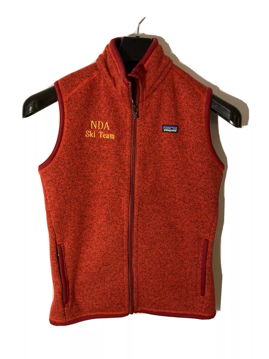 Patagonia Women M Better Sweater Fleece Vest-Full Zip-Burnt Orange-Ski Team  Logo