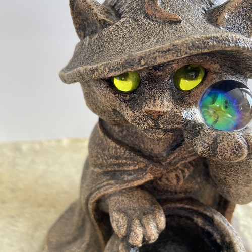 Vintage Pena Windstone Editions 1999 CAT WIZARD RARE! Great Condition - Picture 8 of 23