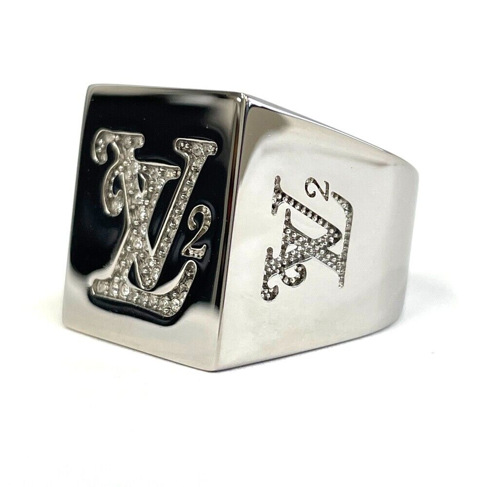 Louis Vuitton x Nigo Squared Strass Double Ring Silver in Silver Metal with  Silver-tone - US