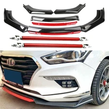 Front Bumper Lip Body Kit Splitter Spoiler Glossy Black Red For Hyundai Genesis