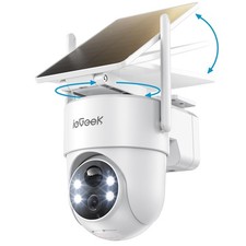 ieGeek 2K/3MP 360° PTZ Security Camera Outdoor Wireless with Removable Solar ...