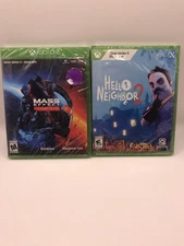 2 Xbox SEALED GAMES TORN WRAP Mass Effect Legendary Edition Hello Neighbor 2