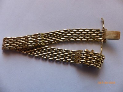 Elegantes Goldarmband aus 585 Gelbgold (14 Karat),ca.24 g.ca.19 cm-1 cm breit