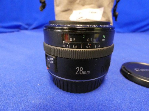 Canon EF Mount 28mm f:2.8 Lens Clean Glass with Soft Case, Front/Rear Cap Covers - Picture 2 of 10