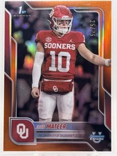 2025 Bowman Chrome U John Mateer 1st Orange Refractor SSP 25/25 #1 BOOKEND🔥