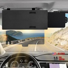 Polarized Car Sun Visor Extension with PC Lens and Side Sunshade, Anti Black