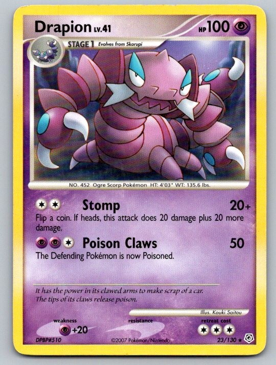 Drapion 23/130 Rare Diamond & Pearl Pokemon Lightly Played