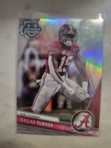 Bowman Chrome University Football Dallas Turner RC 2023 refractor # 51 Alabama