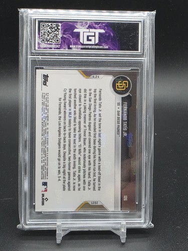Fernando Tatis Jr. 2021 Topps Now #126 Purple #/25 Graded 10 Gem Mint Card RARE - Picture 2 of 2