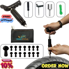 GRAND PITSTOP 20 Pcs Tubeless Tire Puncture Repair Kit with Mushroom Plug for Ty
