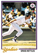 Nettles 1978 Topps #250 Baseball Card Poster Print 18x24 Matte Yankees Repro