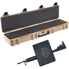 Pelican V770 Vault Single Scoped Rifle Case, Tan, Bundle with AR1000 Assault Rif