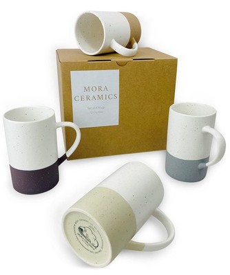 Mora Ceramics 12oz Coffee Mug Set of 4 - 4 Count (Pack 1), Assorted Colors 