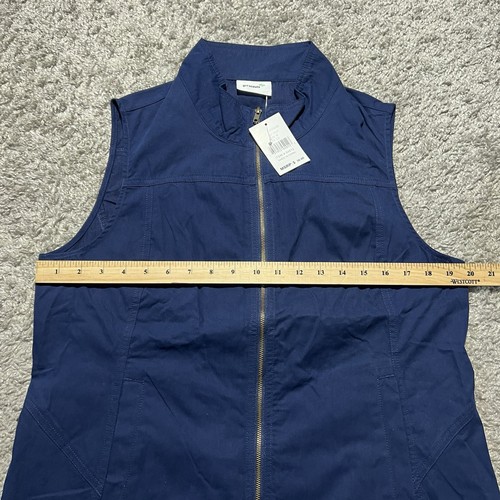 NWT Girl Scouts Blue Full Zip Vest Adult Womens Medium Pockets Cotton - Picture 2 of 6