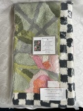 Mackenzie Childs CHELSEA GARDEN w/ Courtly Check BATH RUG 24"x36" NEW m25-no