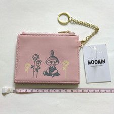 MOOMIN m14Y Little My Pass Case Pink Leather Chain Up NEW