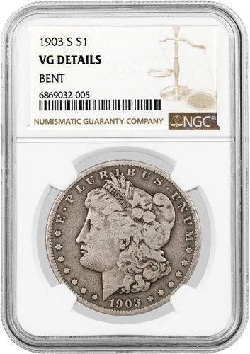 1903 S $1 Morgan Silver Dollar NGC VG Details Bent Key Date Coin