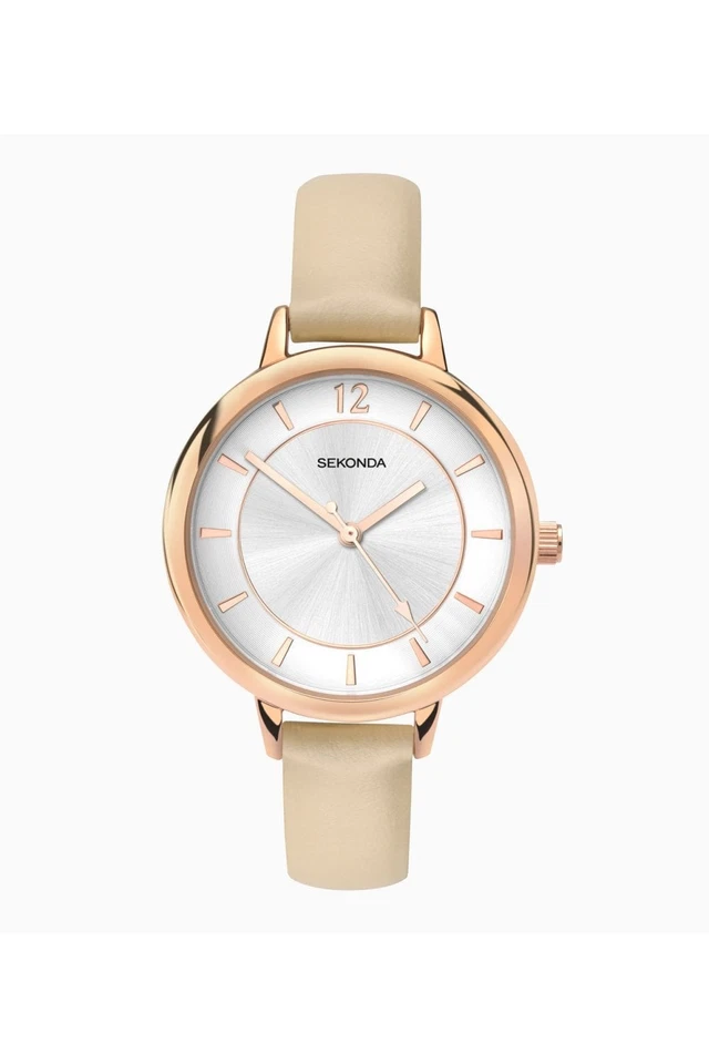 Sekonda Ladies Cream PU Leather 35mm Orologio Classico 2137 - Immagine 2 di 4