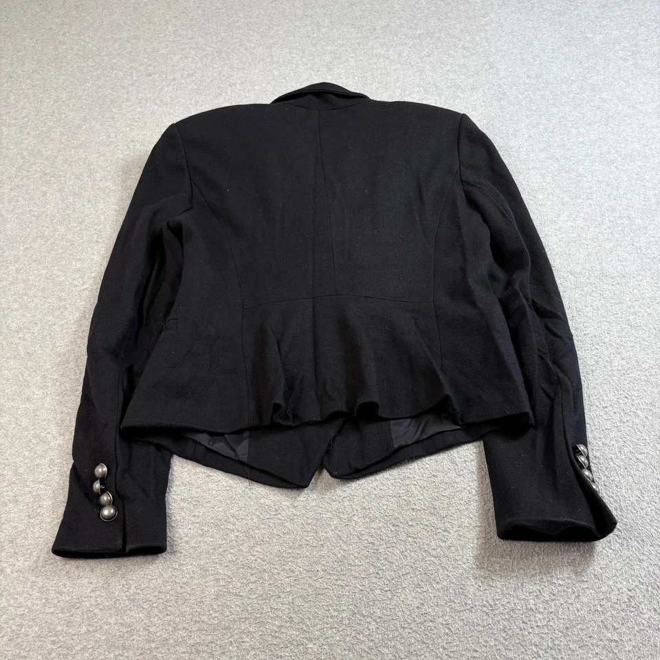 Blazer de lana Ann Taylor para mujer 10 negro doble pecho caprichoso gótico academia Foto 2 de 4