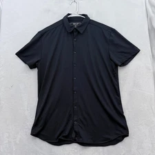 BYLT Premium Basics Shirt Mens XL Black Executive Fit Performance Button Up