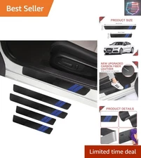 Stylish 4PCS Car Door Edge Guards - Easy Install PU Leather Protection Strips