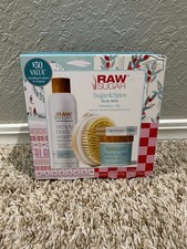 Raw Sugar Sugar  Spice Body Bliss Gift Set Winterberry Mint w/ Dry Brush New