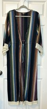 Western Duster Kimono Coverup Women's Medium Long