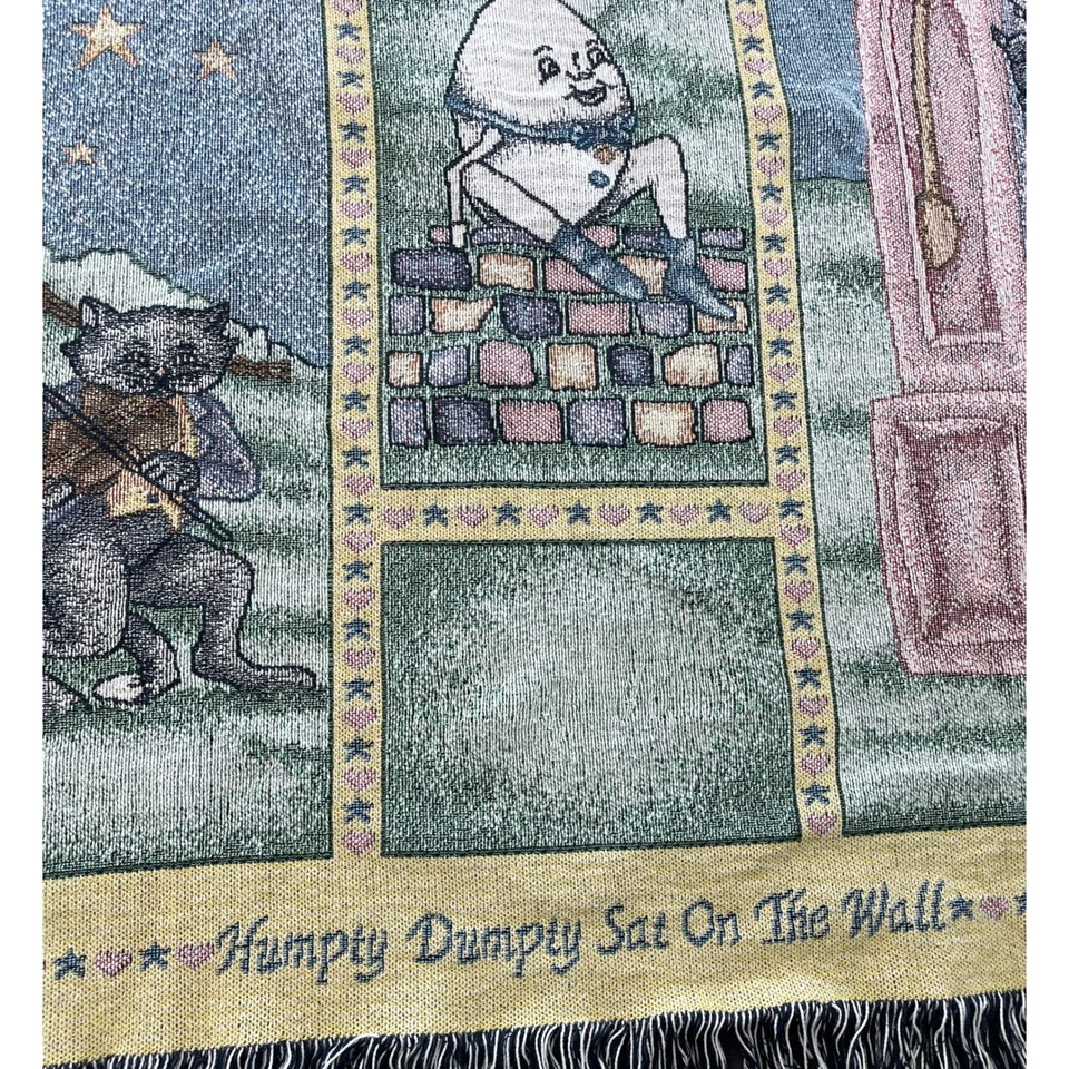 Винтажный детский стишок сплетенный кроватки Baby одеяло 40 x 48 Storybook Cottagecore подарок - Изображение 3 из 4