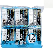 Nutty Flavor Roasted Seaweed Snacks - 0.17 oz - Pack of 12 for Healthy Eating