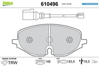 Valeo Bremsbelagsatz, Scheibenbremse 610496 FüR Audi Cupra Seat Skoda VW