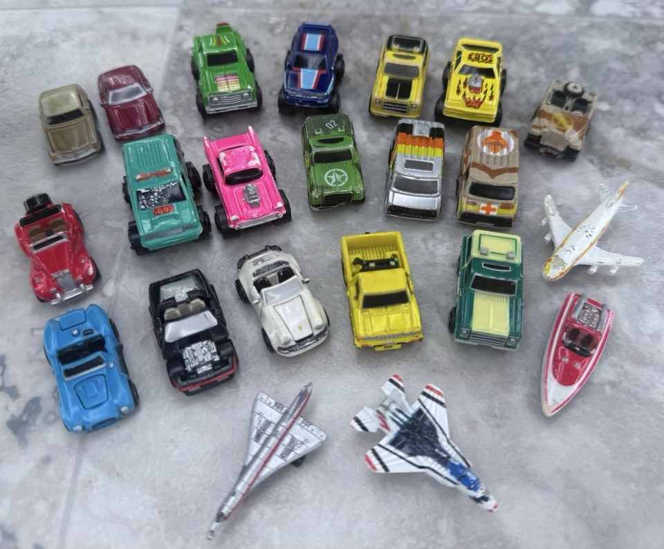 Vtg Micro Machines Gallob lot of 22 Car Truck Van Jet Monster Truck Boat 80s 90s - Image 2 of 4