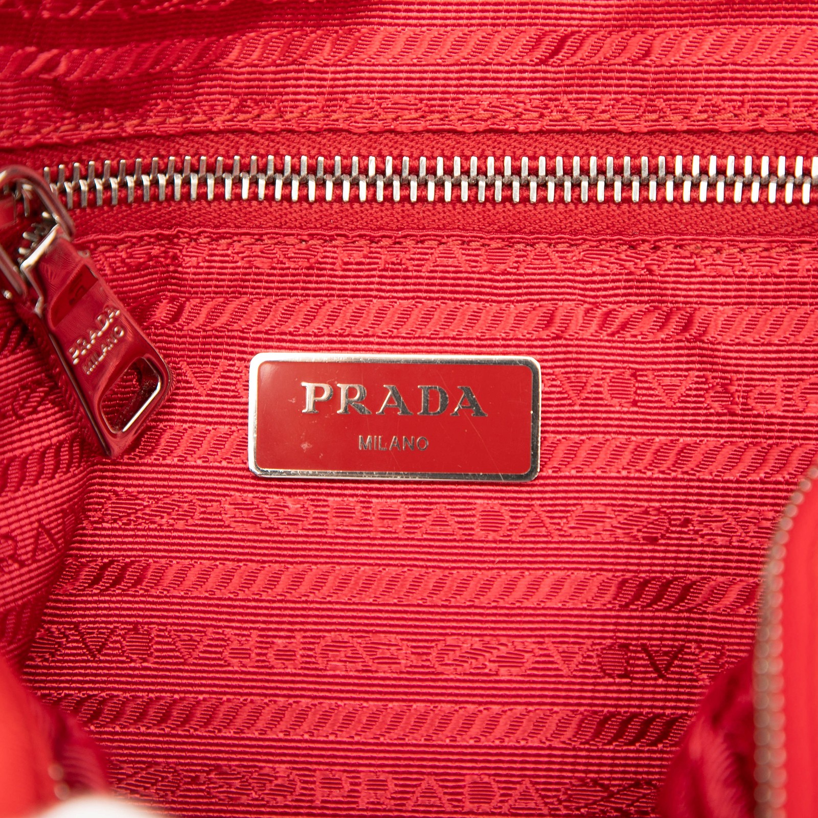 Authenticated Prada Impuntu Tessuto Red Nylon Fab… - image 5