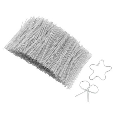 2.4 Inch Twist Ties, Metallic Twist Tie, 1200 Pack, Transparent